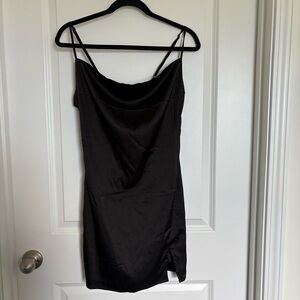 Forever 21 Elegant Black Satin Dress